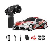 NULA Voiture télécommandée RC Drift D24 RTR 1:24 RTR 4WD High Speed avec pneus gyro, drift et course, effets de lumière LED (S6 blanc/D24-01)