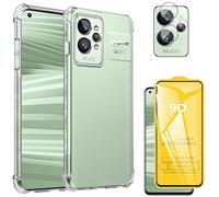 nulala 1+1+1 Pièces Verre Trempé + Caméra Verre Trempé + Coque pour OPPO A53 5G, Dureté 9H HD Film Protection écran, Housse Étui de Protection pour OPPO A53 5G