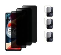 nulala 3+3 Pièces Anti-Espion Verre Trempé + Caméra Verre Trempé pour OPPO Reno4 Pro, 9H Dureté Protecteur D'écran de Confidentialité pour OPPO Reno4 Pro - Anti-Rayures, Facile à Installer