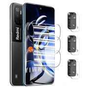 nulala 3+3 Pièces TPU Protecteur d'écran + Caméra Verre Trempé pour Xiaomi POCO M3 Pro 5G, HD Film de Protection Écran pour Xiaomi POCO M3 Pro 5G - Anti-Rayures, Facile à Installer