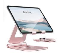 Nulaxy Double Support de Tablette Pliable, entièrement réglable, Accessoires iPad pour Bureau, Kindle, Compatible avec Les appareils Mobiles iPad Pro/Mini, iPhone Pro/Max/Plus, Nexus, Or Rose