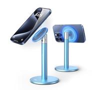 Nulaxy Support magnétique en aluminium pour téléphone portable - Réglable à 720° - Avec 1 anneau magnétique - Compatible avec les coques iPhone/Android et MagSafe - Support de bureau antidérapant pour