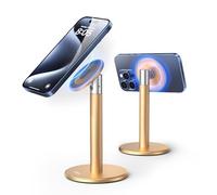Nulaxy Support Magnétique Téléphone Aluminium, Support Rotatif 720°, Compatible iPhone/Android & Coques MagSafe, Inclut an Anneau Métallique pour Bureau/Maison, Or