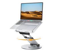 Nulaxy Support Ordinateur Portable, Support Laptop Réglable avec Base Rotative à 360°, Support Ergonomique pour Ordinateur Portable, s'adapte à Tous Les Ordinateurs Portables de 10 à 17", Argenté