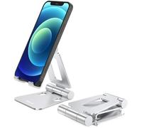 Nulaxy Support Téléphone Bureau, Portable Support Smartphone de Table, Noir Support Téléphone Dock, Ajustable Universel Aluminium Su