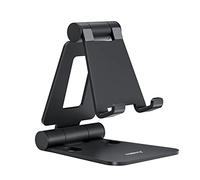 Nulaxy Support Téléphone Réglable, Support Téléphone Bureau Pliable Portable Tablette Dock Compatible avec iPhone 17/1615/14/13/12/11 Pro Max Mini XR X 8 Samsung Huawei d'autres Smartphones, Noir