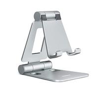 Nulaxy Support Téléphone Réglable, Support Téléphone Bureau Pliable Portable Tablette Dock Compatible avec iPhone 15/14/13/12/11 Pro Max Mini XR X 8 Samsung Huawei d'autres Smartphones - Argent