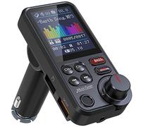 Nulaxy USB Transmetteur FM Bluetooth, Adaptateur autoradio Bluetooth avec Microphone Puissant avec écran Couleur de 1,8", Prend en Charge Le Lecteur de Musique QC3.0, aigus et Graves - KM30