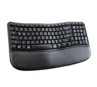 Nulea Wave Keys Clavier ergonomique sans fil avec repose-poignet rembourré, clavier d'ordinateur USB ergonomique sans fil 2,4 GHz, clavier d'ordinateur portable, Mac, Windows Noir