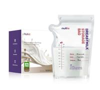 Nuliie Sachets de Conservation Lait Maternel Lot de 300, 250ml sachet conservation lait maternelle pré-stérilisés, sans BPA, double glissière de sécurité, sac congelation lait maternel