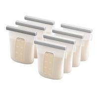 Nuliie Silicone Sachet Conservation Lait Maternelle Lot de 7, Doublement Étanches Sac Congelation Lait Maternel, Sans BPA Sacs à Lait Autoportants de 8oz/240ml pour L'allaitement