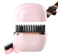 Nulira Mini Hair Straightener, 2026 New Glambrush 2-in-1 Mini Cordless Hair Straightener Comb, 3 Heat Levels, Quick & Safe, Anti-Scald Shell (Pink)