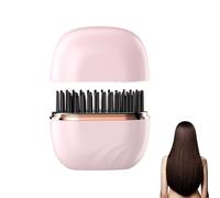 Nulira Mini Hair Straightener, Portable 2-in-1 Mini Cordless Hair Straightener Comb | 3-Speed Temperature Control Fast Heating, Anti-Scald Design for Home Travel (Pink)