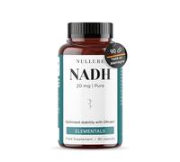Nullure NADH 20 mg | Absorption optimisée avec DRcaps® | Énergie · Clarté Mentale · Santé Cellulaire | Testé par tiers | Sans Stéarate de Magnésium | Vegan | 90 gélules| Fabriqué à Barcelone