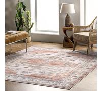 nuLOOM Banks - Tapis Vintage Ultra Fin, Lavable en Machine, Beige, 15,2 x 22,9 cm