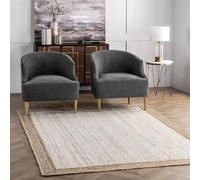 nuLOOM Fibres Naturelles Bordure en Jute Chemin de Zone Rugs, Jute, Blanc, 3' x 5'