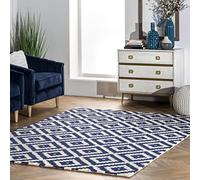 nuLOOM Kellee Tapis décoratif en Laine touffetée à la Main Motif géométrique Bleu Marine 5,1 x 7,6 cm
