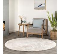 nuLOOM Loni Tapis Rond à Poils Longs Lavable en Machine, 10,2 cm, Blanc