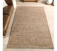 nuLOOM Penelope Tapis décoratif tressé en laine faite à la main de style rustique uni pour chambre à coucher, salon, couloir, entrée Marron clair 9,1 x 1,5 m