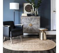 nuLOOM Rigo Tapis Rustique Ovale en Jute tissée à la Main Naturel 0,7 x 1,2 m