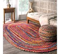 nuLOOM Tapis de sol, Collection Tammara, tressé à la main, 120 x 183 cm, Multicolore, Ovale