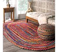 nuLOOM Tapis de sol, Collection Tammara, tressé à la main, 90 x 150 cm, Multicolore, Ovale