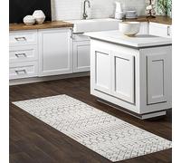 nuLOOM Tapis de sol marocain Blythe, 183 x 61 cm, gris/blanc cassé