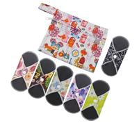 NULYLU 1 Ensemble Serviettes Hygiéniques Lavables Bambou avec Ailes et Pochette Absorbantes et Respirantes pour Flux Abondant Protections Féminines Réutilisables Style Plusieurs styles