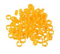 NULYLU 100 Bagues D'identification pour Oiseaux en Plastique Jaune | Séparation des Éclosions, Pose Simple et Retrait Facile, pour Cockatiels et Perruches
