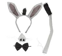 NULYLU 1ensemble Costume De Cartoon Âne Avec - Nez Queue Et Accessoires Pour Fêtes Halloween Et Spectacles Scolaires