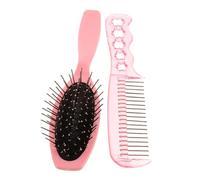 NULYLU 1ensemble Set De Brosse à Cheveux Démêlante Acier Métallique Et Brosse à Poils Souples Outils De Coiffage Pour Perruques