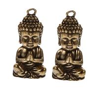 NULYLU 2 pièces Pendentifs Bouddha Laiton Mini Décorations Bouddhistes Charms Bijoux pour Collier et Bracelet Lot de Petits Bouddhas pour Création DIY
