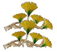 NULYLU 2 Pièces Pince à Forme de Ginkgo Lot de Clips à Accessoire Élégant pour Maintien Arrière Couleur Floral