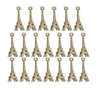 NULYLU 20 Pendentifs Charme Tour Eiffel en Alliage Or, Accessoires de Création de Bijoux Diy, 20 Pièces, Finement Travaillés pour Collier, Bracelet et Porte-clés