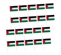 NULYLU 20 pièces Drapeaux Palestiniens à Agiter avec Mâts Plastique pour et Décorations Extérieures