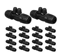 NULYLU 20 Pièces Raccords pour Irrigation Goutte à Goutte à Quatre Voies en Plastique Noir, Connecteurs Verrouillables pour Système D'irrigation Jardin Pelouse, Opération Pratique