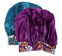 NULYLU 2pcs Bonnets Satin Imprimé Bande Élastique Confortable pour Dormir et Soins du Visage, Multi-usages pour Garçon et Filles