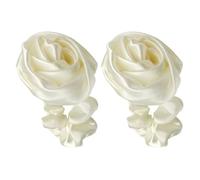 NULYLU 2pièces Accessoires Cheveux Rétro Élastiques Larges à Fleurs Relief pour Chignon et Queue de Cheval Bandes Cheveux Absorbantes et Faciles à Laver Cadeau pour Filles et Femmes