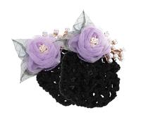 NULYLU 2pièces Filets à Chignon Fleuri Pour Femmes Accessoire Élégant Et Confortable Pour Infirmières Et Hôtesses Pour Maintenir Les Cheveux Place