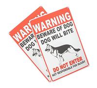 NULYLU 2pièces Panneau Avertissement Chiens Plaque Décorative Vintage Beware of Dog Étanche Pour Jardin Et Maison