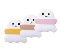 NULYLU 3 Pcs Houppettes Mignonnes en Polyuréthane Hydrophile Forme Fantôme pour Maquillage Sec et Humide, Application de Crème Isolante et Correcteur, Usage Quotidien et Shopping