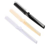 NULYLU 3 pièces Brosse à Cheveux de Voyage Pliable Petites Brosses Démêlantes Portables pour Coiffure Peignes Compacts Rétractables pour Usage Personnel et Salon Noir Beige Blanc