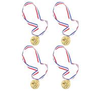 NULYLU 4 Pièces Médailles de Boxe en Alliage de Zinc avec Ruban en Nylon pour Compétition Sportive, Design Honneur Champion, Valeur Commémorative Solide, pour Médailles de Jeu et Fête