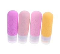 NULYLU 4pièces Flacons De Voyage Silicone Compressibles Vides Pour Shampoing Lotion Bouteilles De Voyage Souples Et Réutilisables