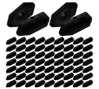 NULYLU 50 Pièces Système de Clips de Fixation Universels pour Terrasse en Plastique Abs Noir, Fixations pour Panneaux de Mousse, Assurant un Maintien Sécurisé et Empêchant le Mouvement,
