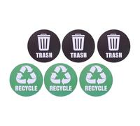 NULYLU 6 Autocollants de Recyclage Étanches en Pvc pour Poubelle, Grands Autocollants pour Tri des Déchets, Résistants et Adaptés aux Hôtels et Bureaux