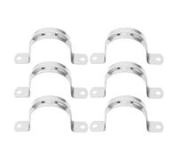 NULYLU 6 Pièces Colliers Mécaniques Installations en U Temporaires pour Projets et Support Acier Serrage Forme en Inoxydable de Argenté Intérieur Lisse sans Bavure Fiable