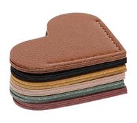 NULYLU 6pcs Marque-pages en Cuir de Cœur, Coins de Page de Protection Rustiques, Mini Présent Anniversaire Garçon Fille, Facile à Transporter et Confortable Toucher