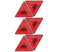 NULYLU 6pcs Réflecteurs de Sécurité Triangulaires pour Voiture Lente en Plastique Robuste Rouge, Panneaux Réfléchissants Flexibles pour Véhicules et Camping Lors de Voyages sur Route