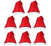 NULYLU 8 Chapeaux de Noël Rouges en Tissu Accessoires Réutilisables Design Festif et Chic pour Adultes et Garçon et Filles Fêtes D'hiver et Jeux de Rôle